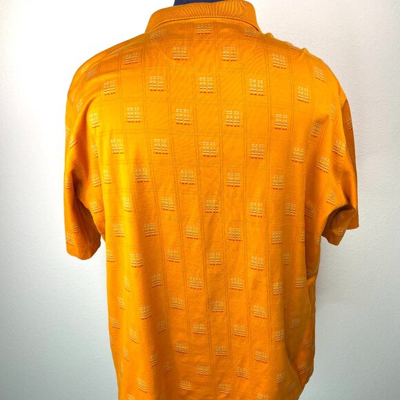 AXIS Men’s 100% Mercerized Cotton Orange Textured Pattern Polo Shirt Size XL - Picture 7 of 9